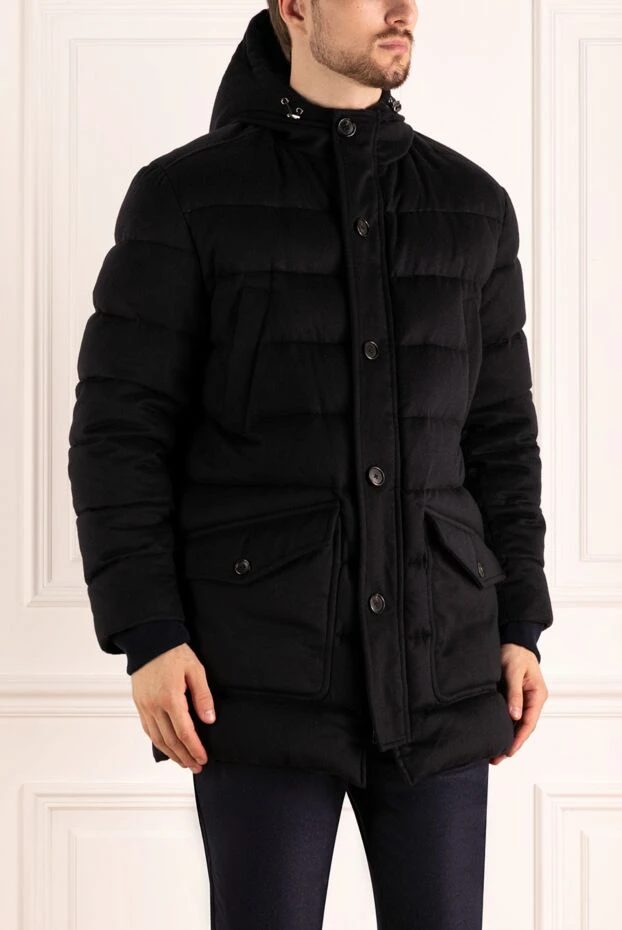 Moorer man men's black jacket made of polyester and polyamide 180016 - photo 3