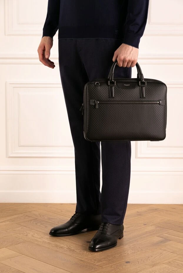 Serapian man men's briefcase black, genuine leather 179817 - photo 2