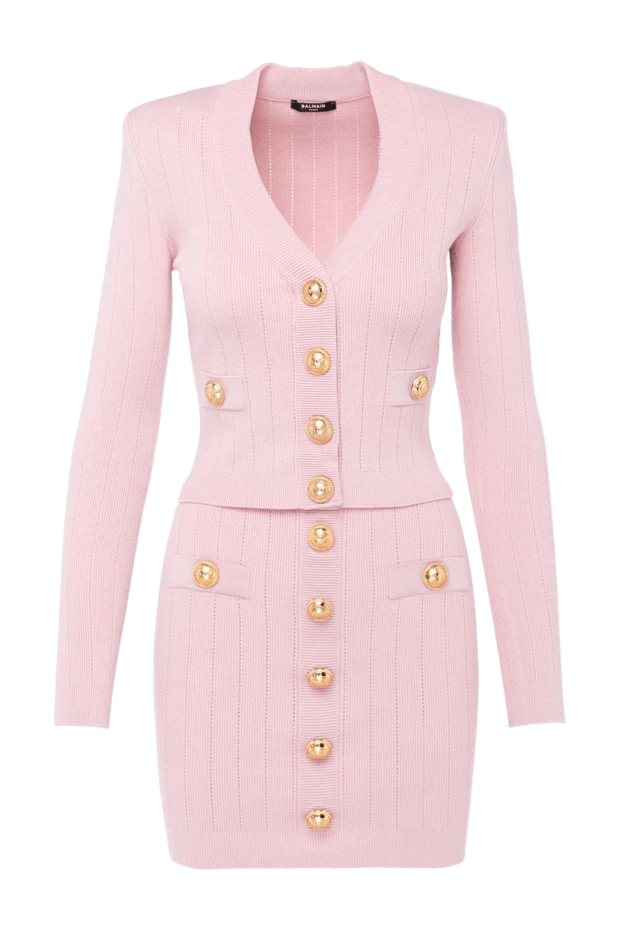 Balmain женские костюм с юбкой женский розовый из вискозы и полиэстера купить с ценами и фото 179824 - фото 1