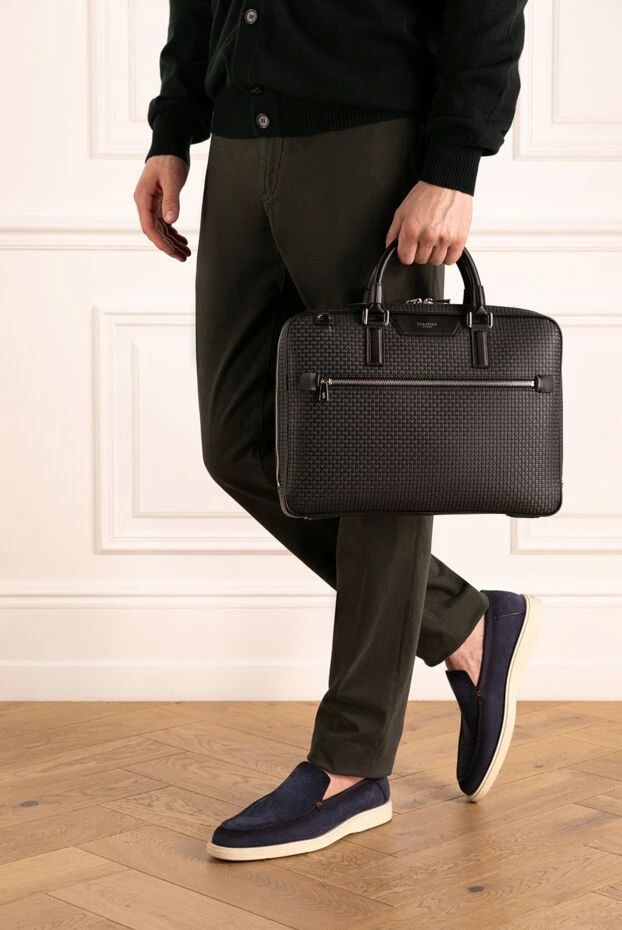 Serapian man men's briefcase black, genuine leather buy with prices and photos 179830 - photo 2