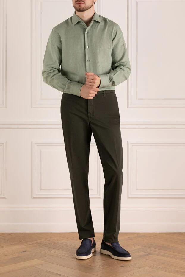 Loro Piana man men's green trousers made of cotton and elastane 179851 - photo 2