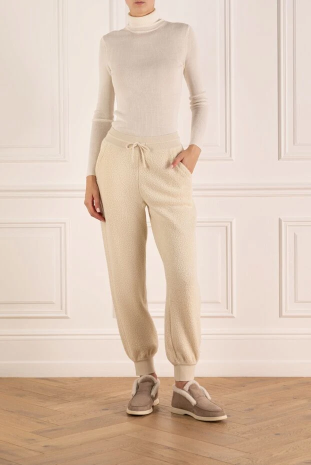 Loro Piana woman women's men's white knitted cashmere trousers buy with prices and photos 179857 - photo 2