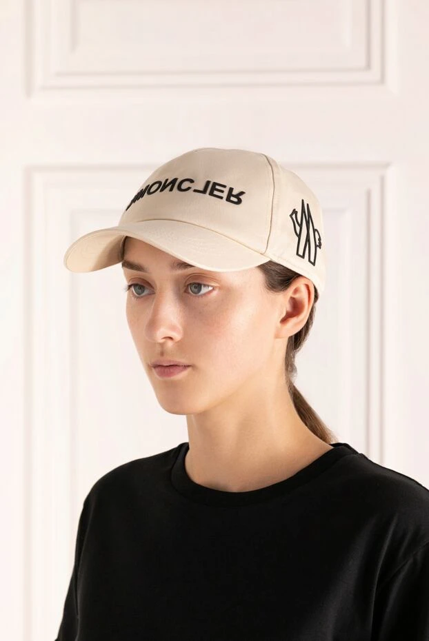 Moncler woman women's beige cotton cap buy with prices and photos 179867 - photo 2