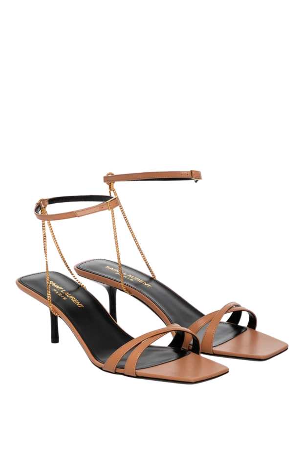 Saint Laurent woman women's sandals, beige, made of genuine leather buy with prices and photos 179878 - photo 2