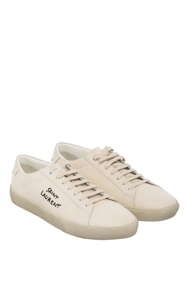 Saint Laurent woman women's white cotton sneakers buy with prices and photos 179883 - photo 2