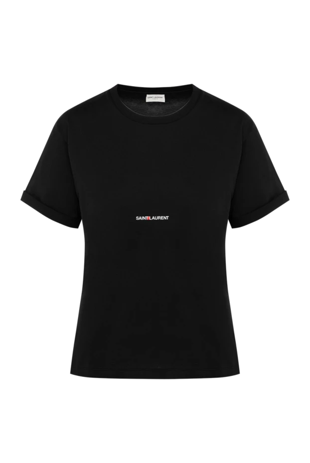 Saint Laurent woman women's black cotton t-shirt 179886 - photo 1