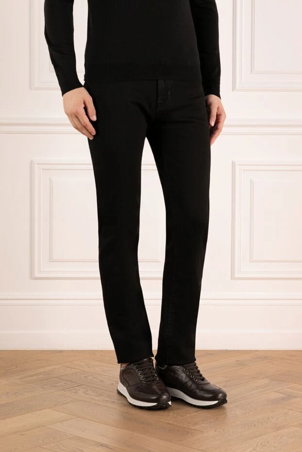Jacob Cohen black jeans made of soft stretch material with a metal button 179903 - photo 3