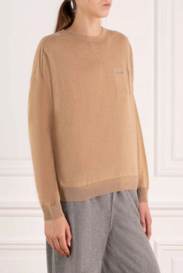 Peserico women's brown cashmere and viscose jumper 179918 - photo 3