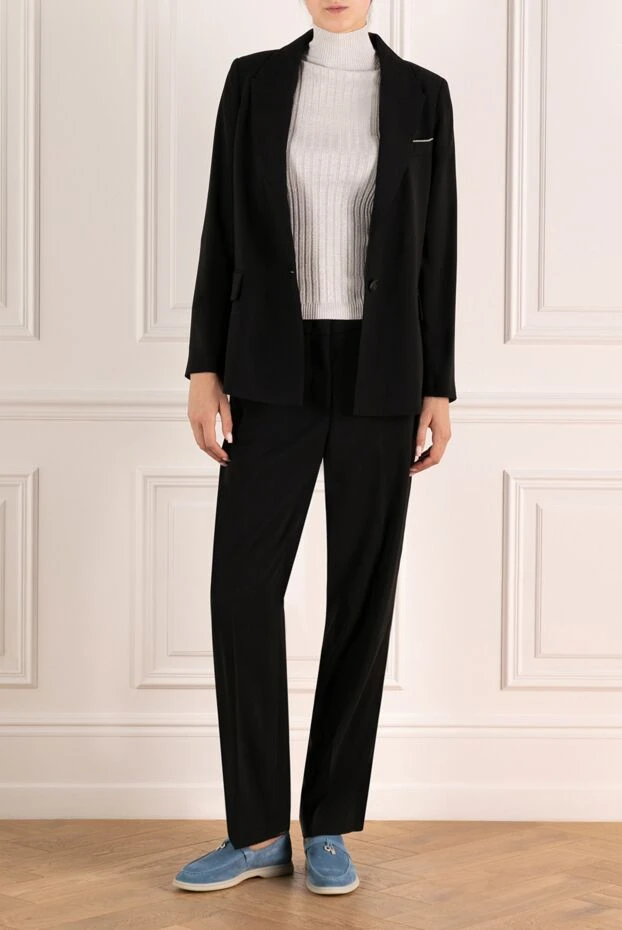 Peserico black polyester suit with trousers for women 179936 - photo 2