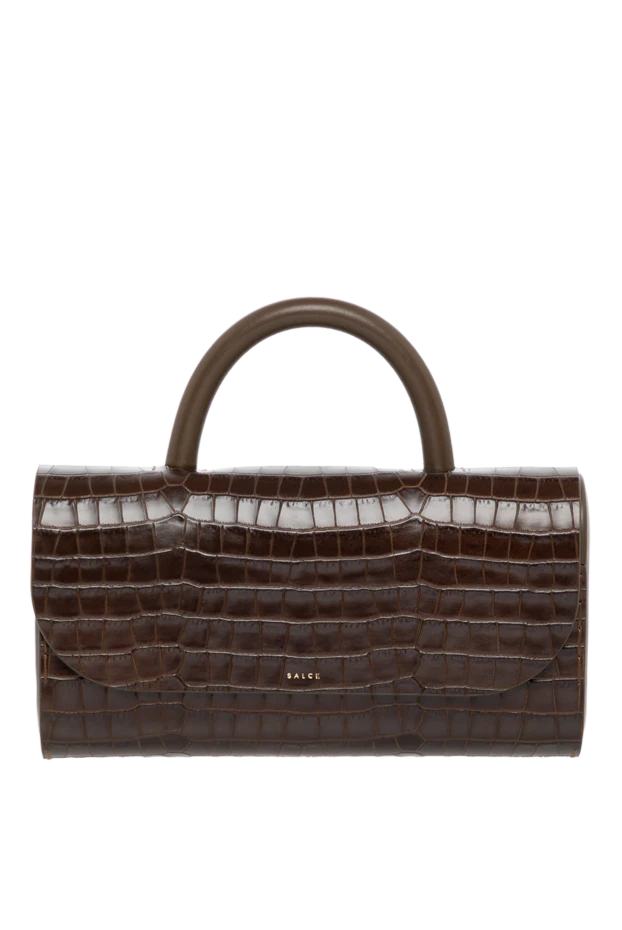 Women's brown bag made of genuine leather