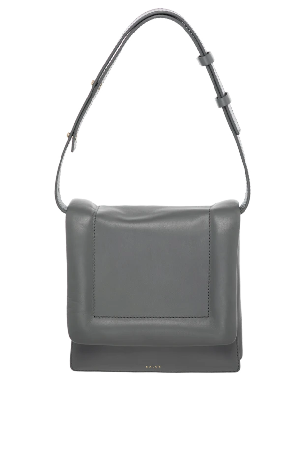 Women's gray bag made of genuine leather