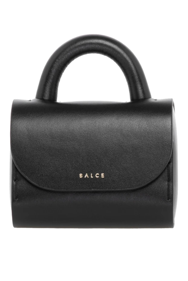 Women's black bag made of genuine leather