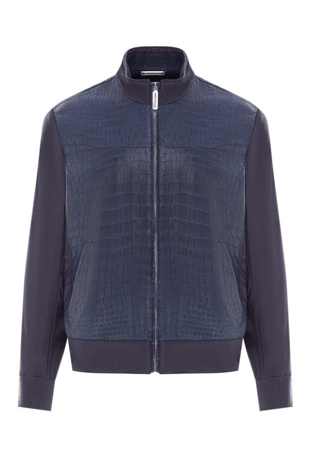 Stefano Ricci dark blue crocodile leather bomber jacket 179998 - photo 1