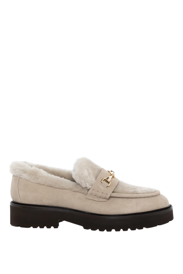 Doucal`s woman women's beige loafers made of suede and fur 179999 - photo 1