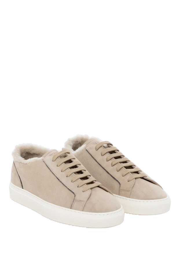 Doucal`s woman women's beige sneakers made of suede and fur buy with prices and photos 180000 - photo 2