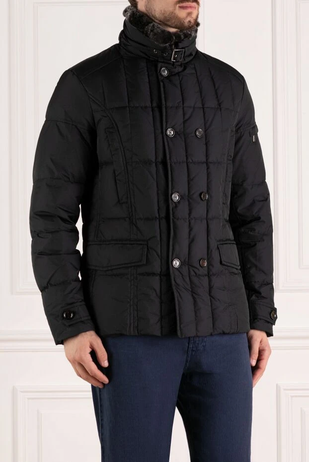 Moorer man men's black jacket made of polyester and polyamide 180016 - photo 3