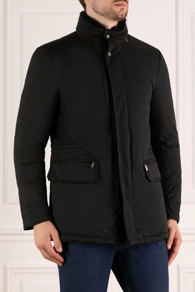 Moorer man men's black jacket made of polyester and polyamide 180016 - photo 3