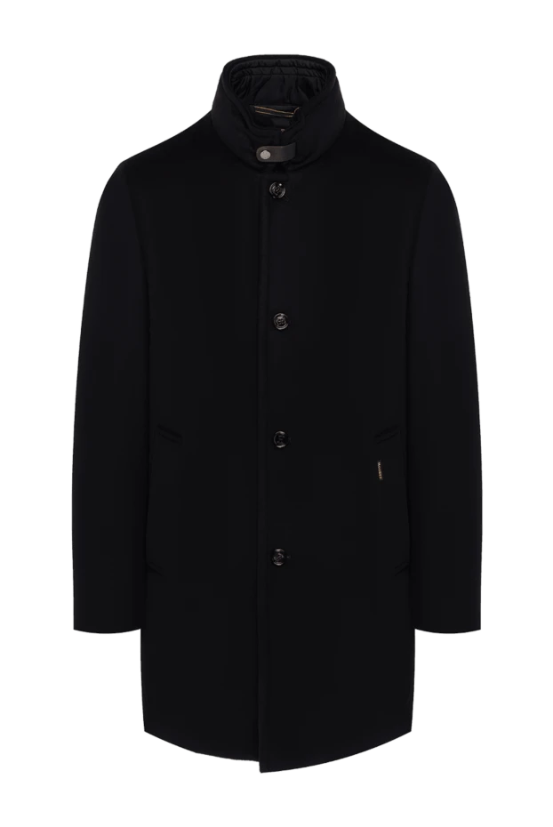 Men's blue wool and cashmere coat