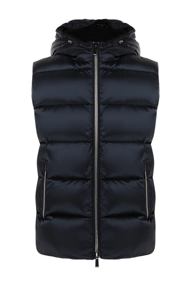 Moorer warm vest men's blue with hood 180021 - photo 1