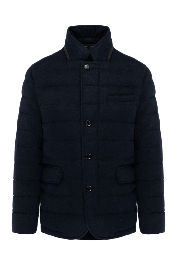 Men's down jacket blue from cashmere