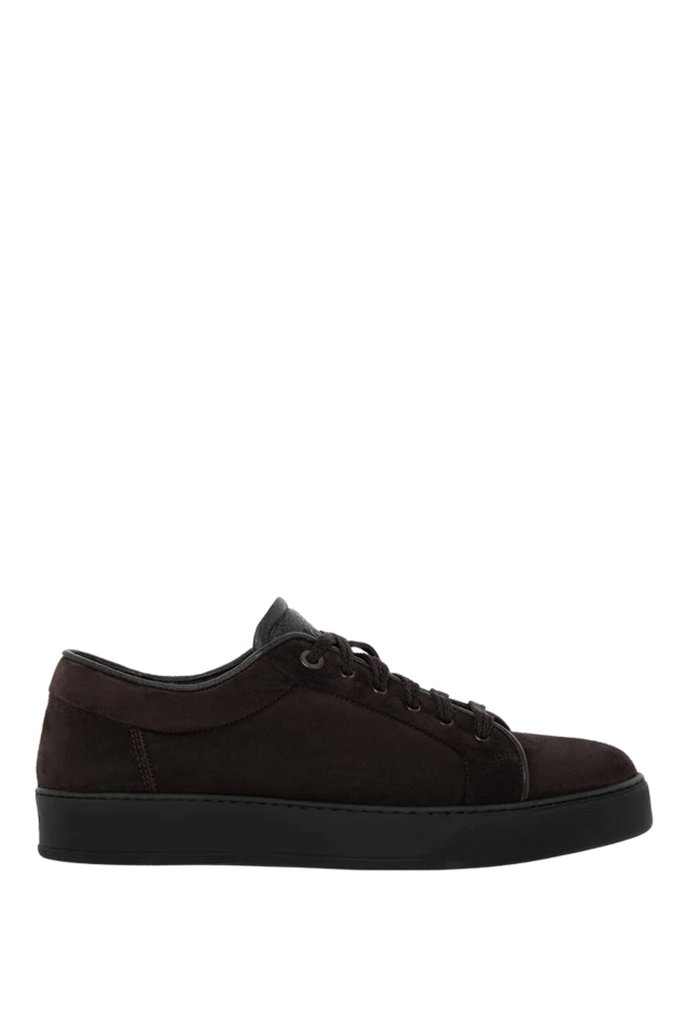 Moorer man men's brown sneakers made of nubuck and fur 180060 - photo 1