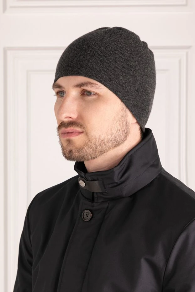 Moorer man men's gray cashmere hat 180079 - photo 2