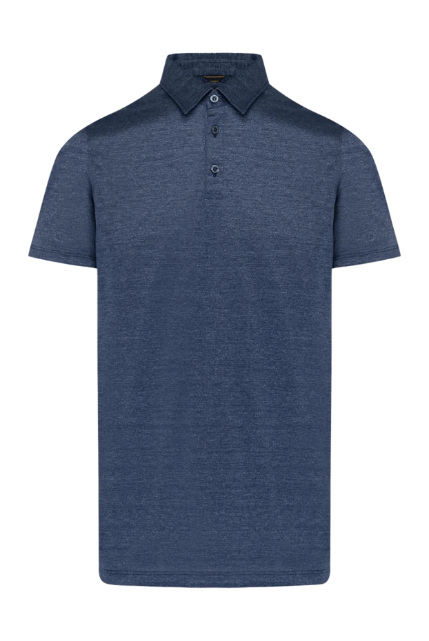 Moorer men's versatile polo shirt made of soft cotton in a melange blue tone 195778 - photo 1