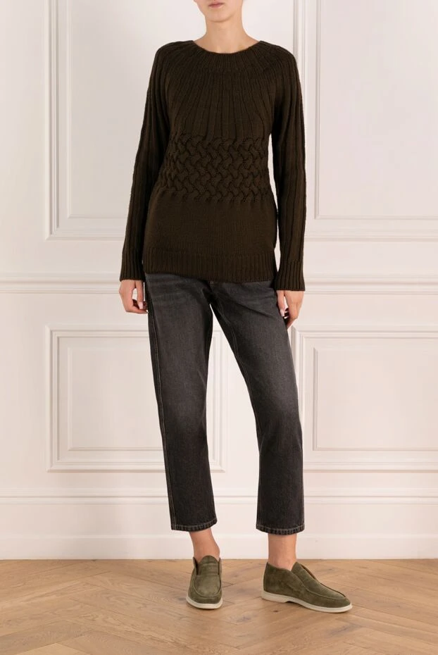 Moorer woman women's brown wool jumper 180101 - photo 2