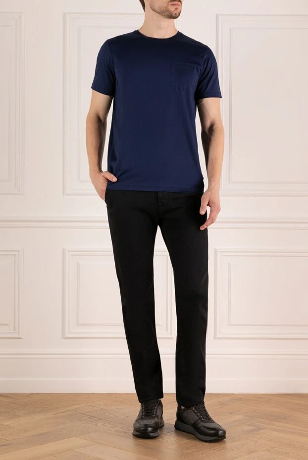 Moorer man men's blue cotton t-shirt 180107 - photo 2