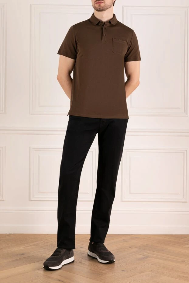 Moorer man men's brown cotton polo buy with prices and photos 180108 - photo 2