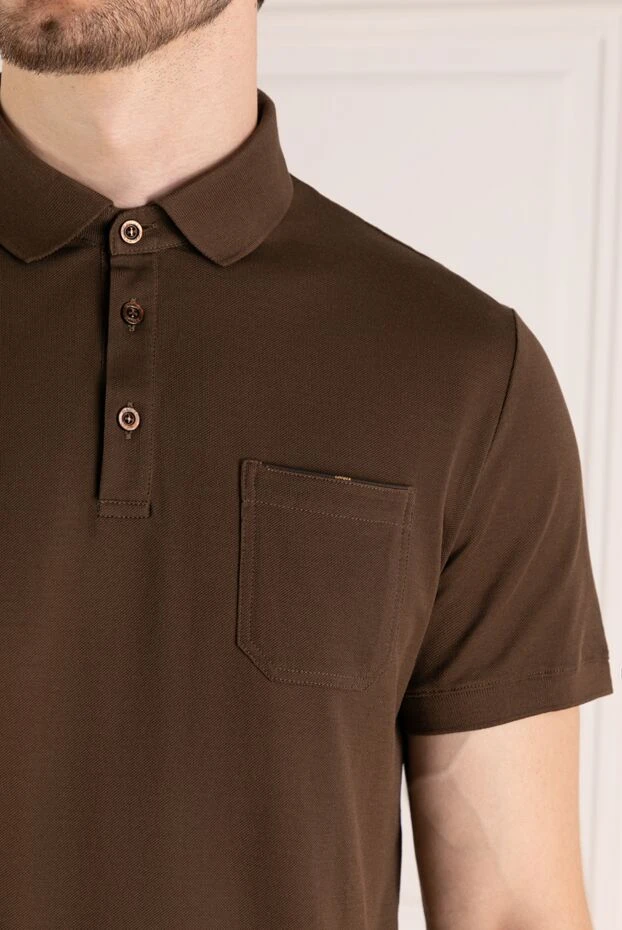 Moorer man men's brown cotton polo buy with prices and photos 180108 - photo 2