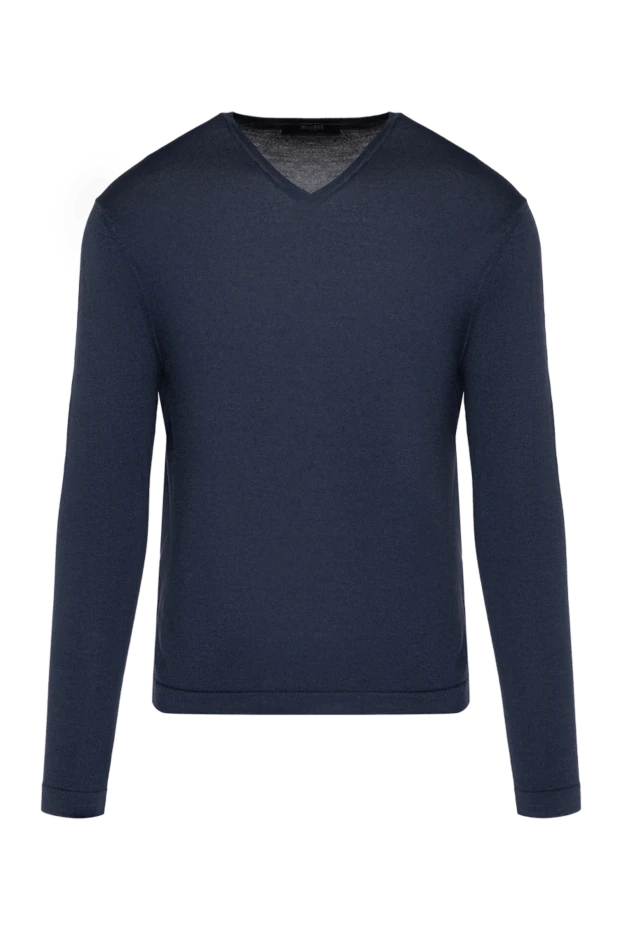 Moorer men's blue woolen jumper with v-neck 180111 - photo 1