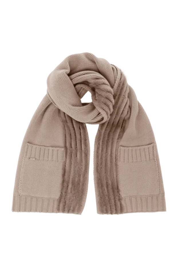 Moorer woman women's beige cashmere scarf 180199 - photo 1