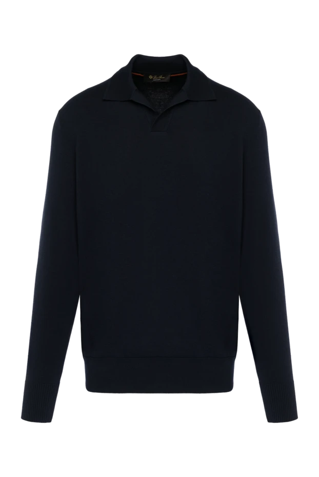 Loro Piana polo with long sleeves for men blue wool 180201 - photo 1