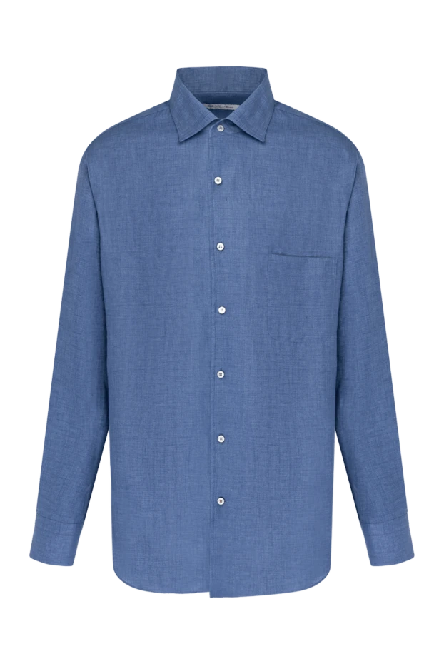 Loro Piana men's blue linen shirt 180205 - photo 1