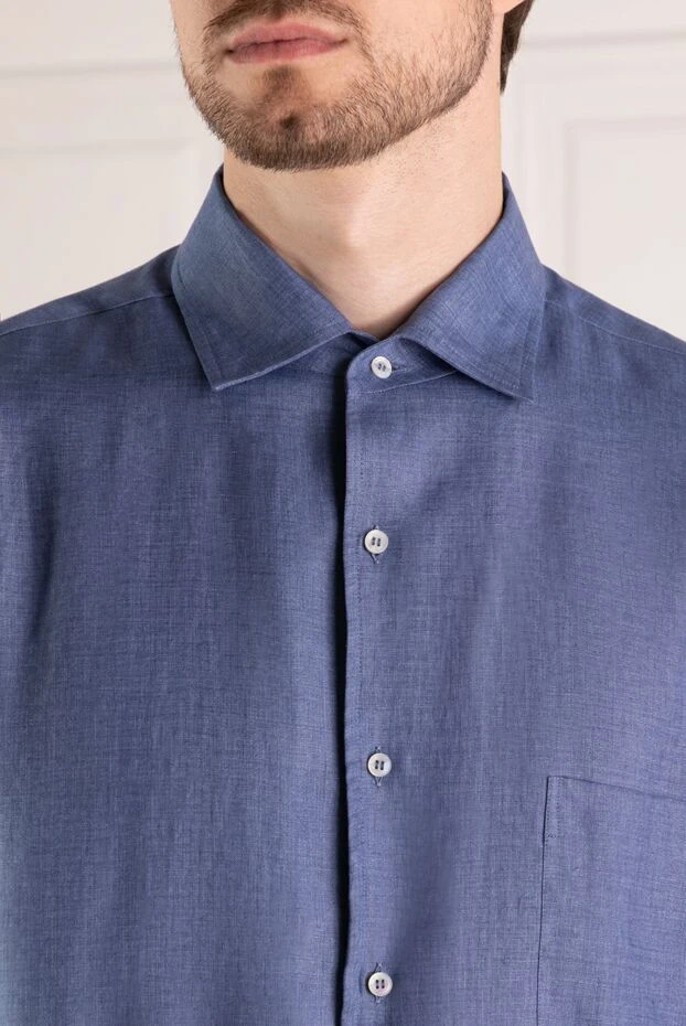 Loro Piana man men's blue linen shirt buy with prices and photos 180205 - photo 2