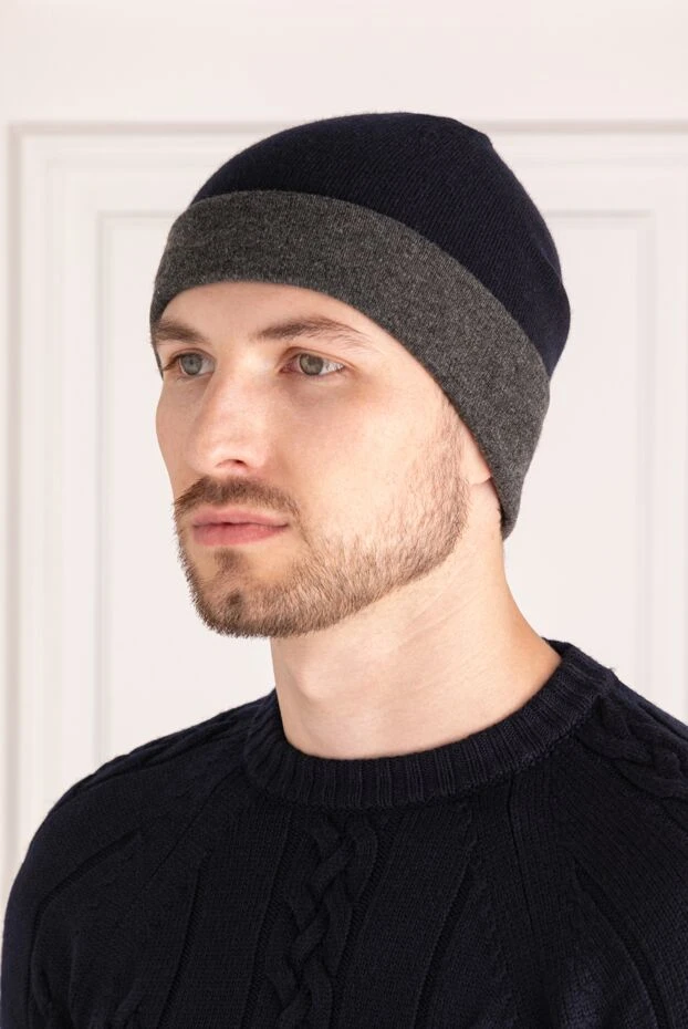 Moorer man men's blue cashmere hat 180242 - photo 2