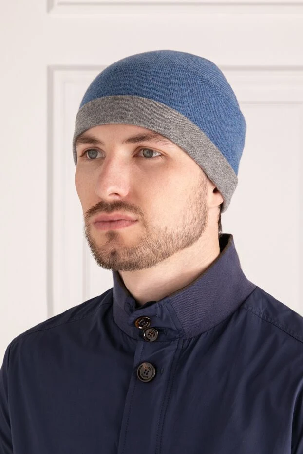 Moorer man men's blue cashmere hat 180244 - photo 2