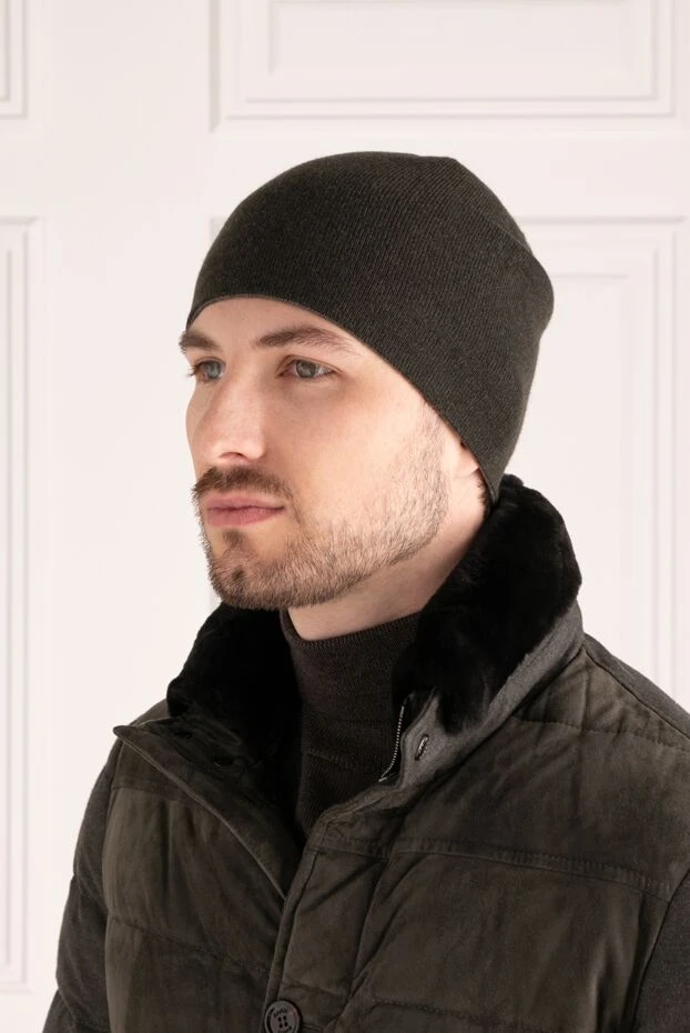 Moorer man men's green cashmere hat 180246 - photo 2