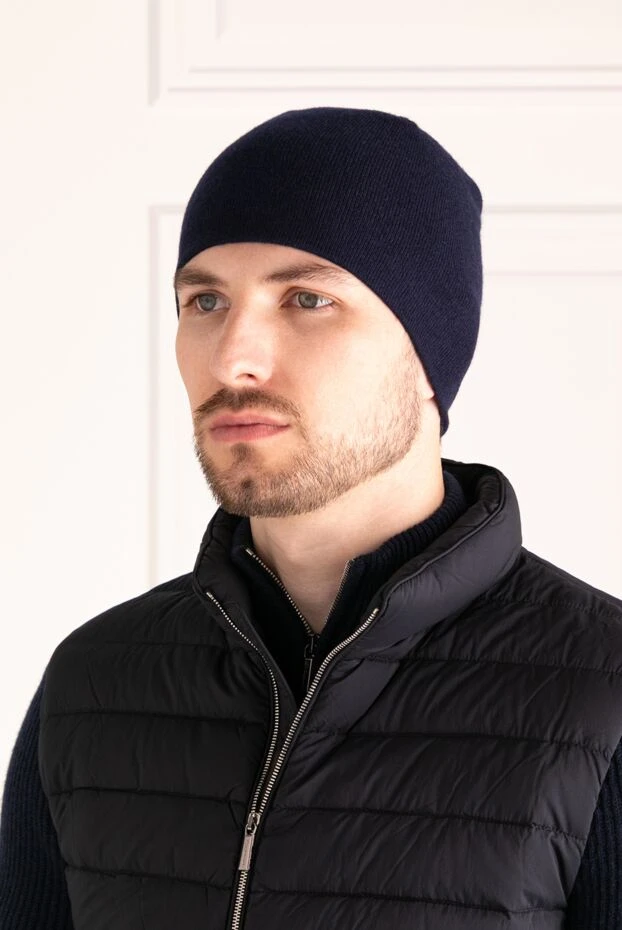 Moorer man men's blue cashmere hat 180247 - photo 2