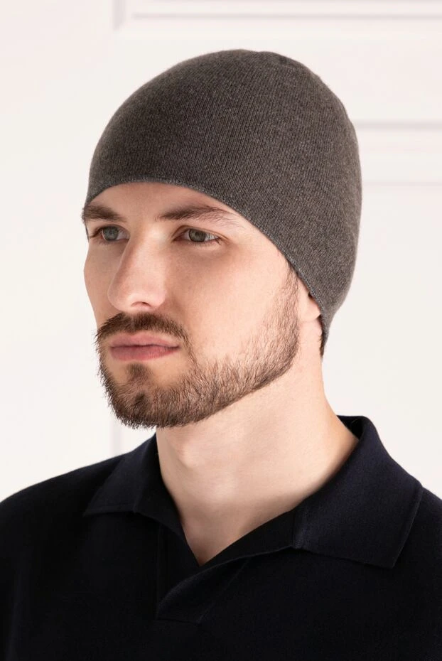 Moorer man men's gray cashmere hat 180249 - photo 2