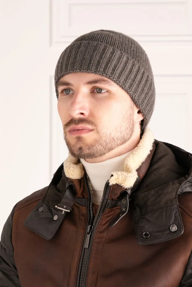 Moorer man men's brown cashmere hat 180250 - photo 2