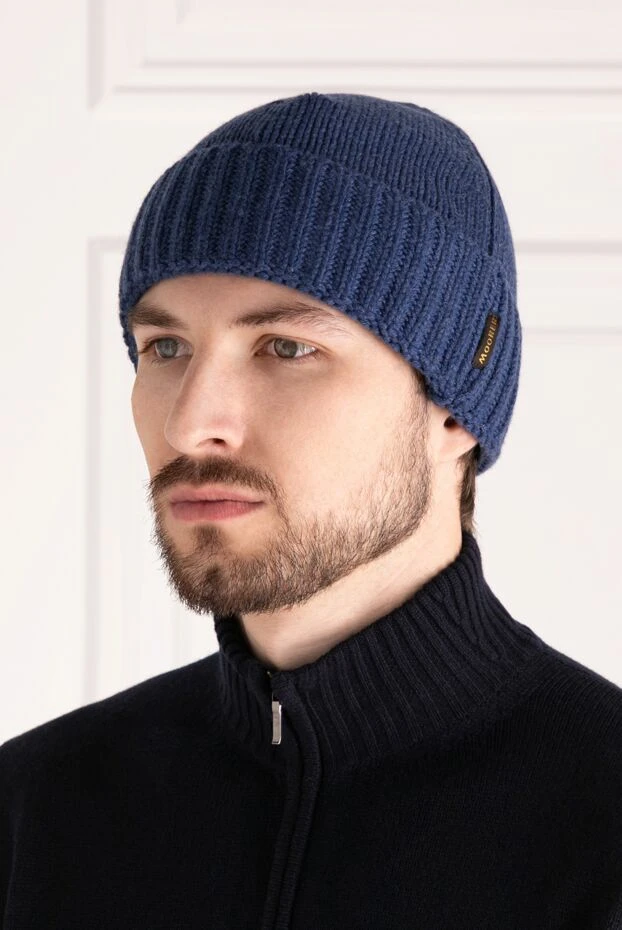 Moorer man men's blue cashmere hat 180252 - photo 2