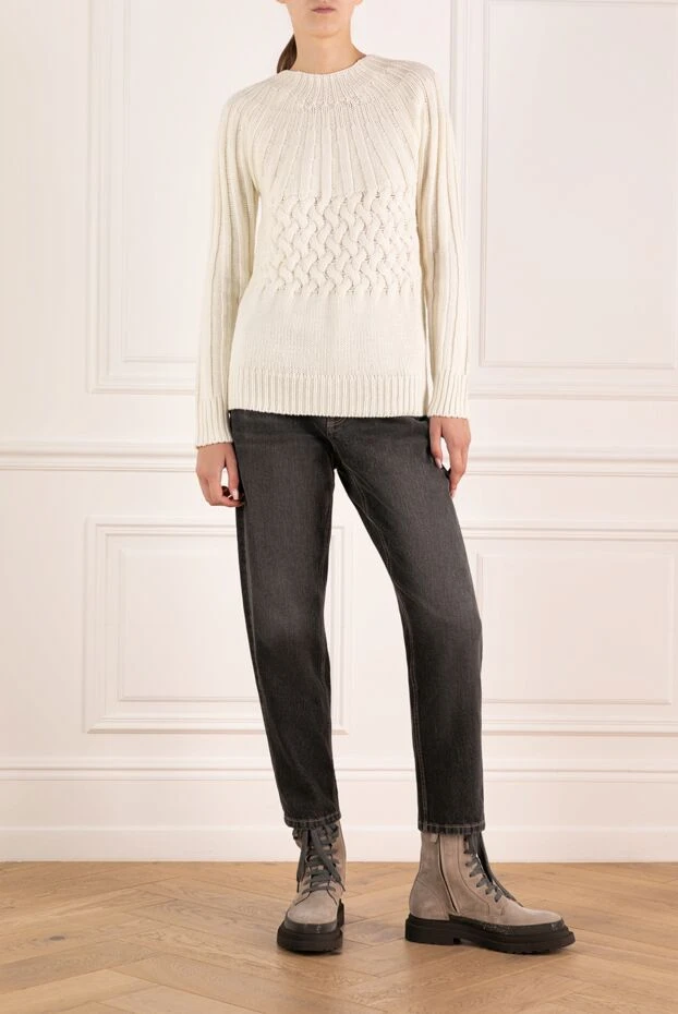 Moorer woman women's white wool jumper buy with prices and photos 180264 - photo 2