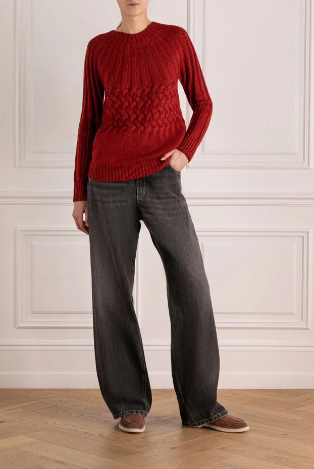 Moorer woman women's burgundy wool jumper buy with prices and photos 180265 - photo 2