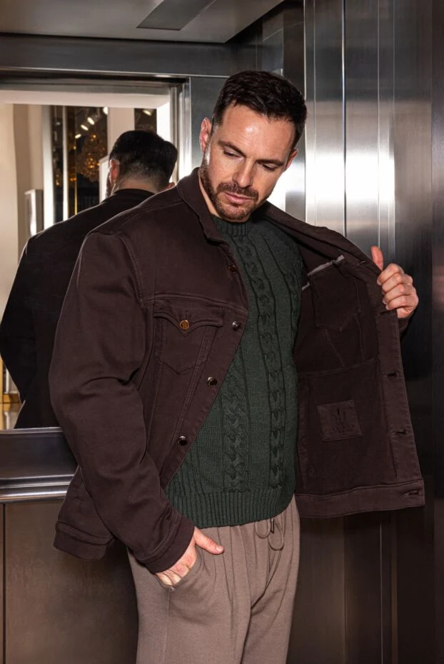 Moorer men's wool knitted jumper green 180266 - photo 3