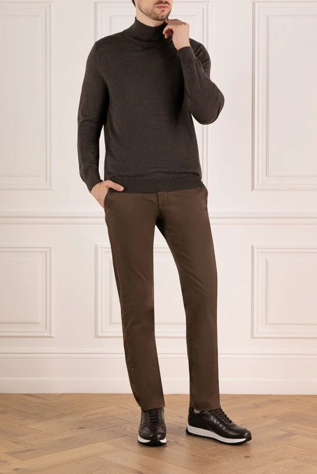 Moorer man men's brown trousers made of cotton and elastane buy with prices and photos 180269 - photo 2