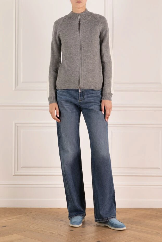 Moorer women's gray wool cardigan 180279 - photo 2