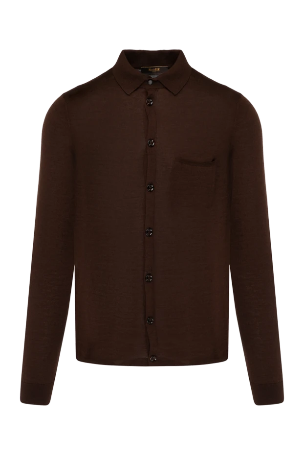 Moorer brown men's shirt made of wool 180287 - photo 1