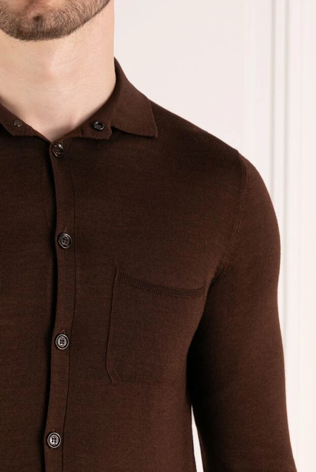 Moorer man men's brown wool shirt buy with prices and photos 180287 - photo 2